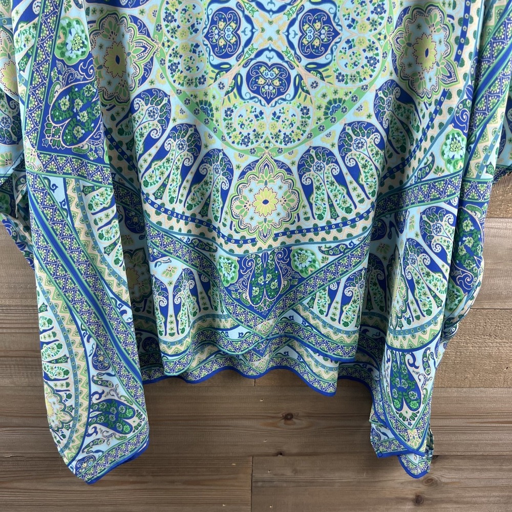 Rose + Olive Womens Shirt Medallion Print Dolman Sleeve Tunic Blouse Size 1X 2X - Picture 3 of 7